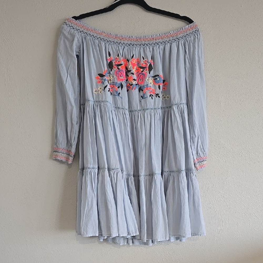 Off-Shoulder Embroidered Dress